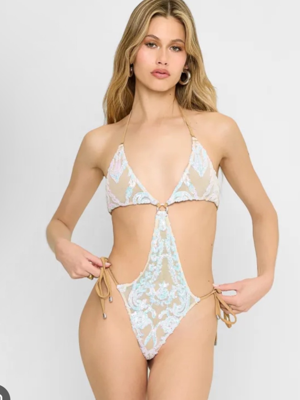 Beach Bunny Tan Chain-Accent One-Piece Swimsuit